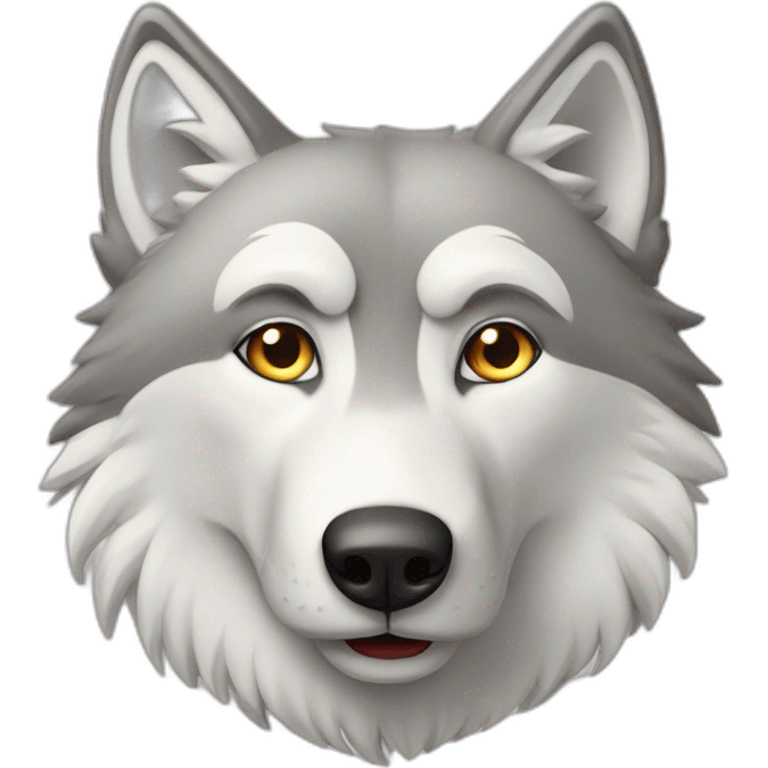 Loup blanc qui réfléchit beaucoup emoji