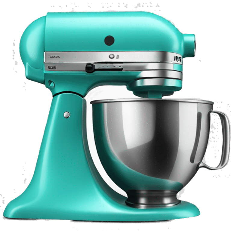 Realistic turquoise kitchenaid mixer isolated.  emoji