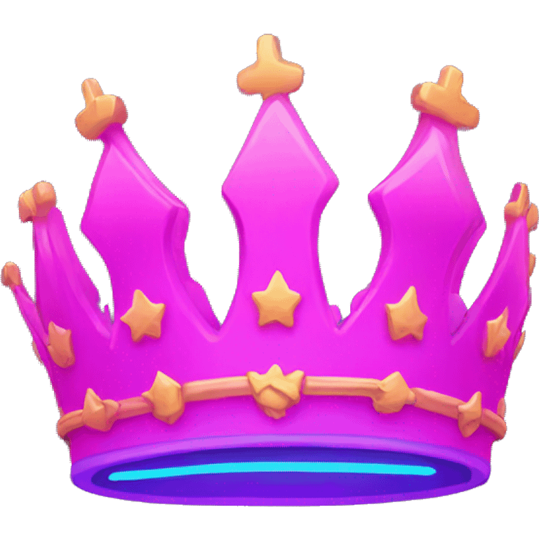 Neon crown emoji