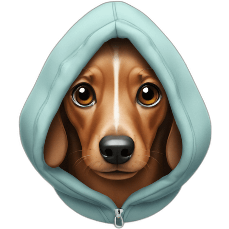 Sausage dog with a hoodie emoji