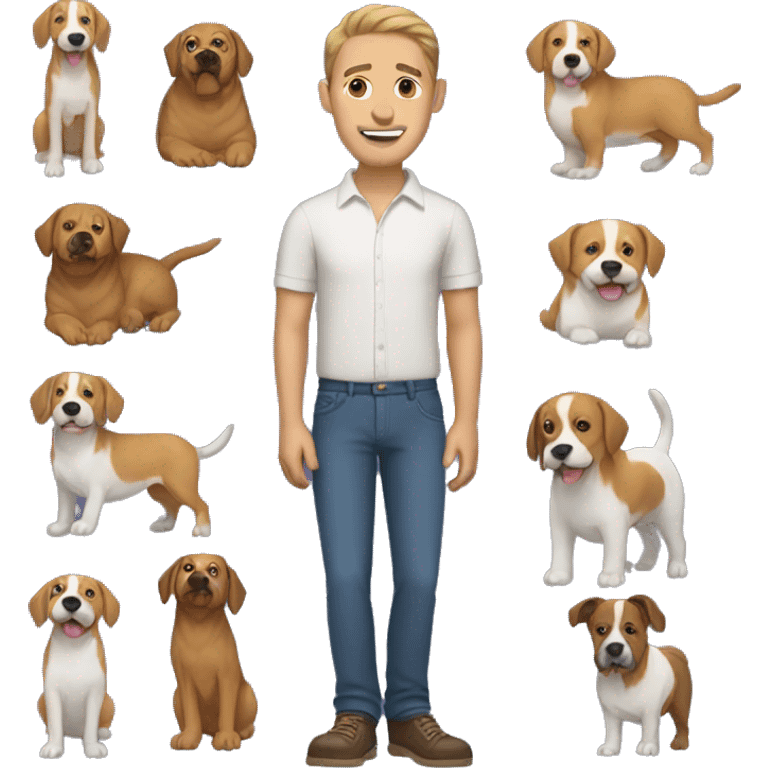 Man with dogs as feet emoji