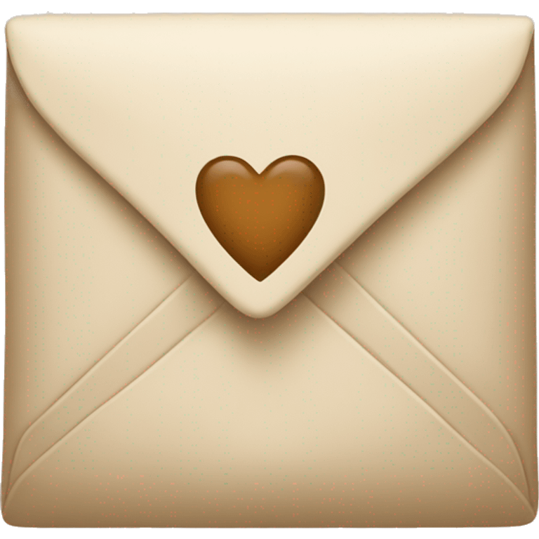 beige letter with beige heart emoji