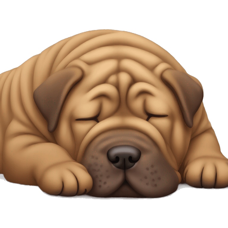 One Chocolate Shar Pei sleeping emoji