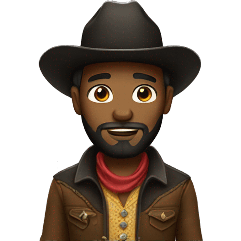 Black cowboy with beard emoji