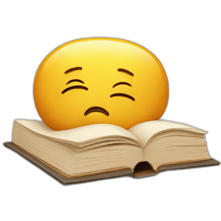 Tired book excited emoji