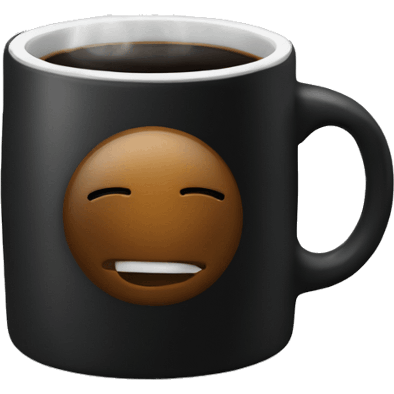 Steaming Black mug filled with black coffee inside emoji