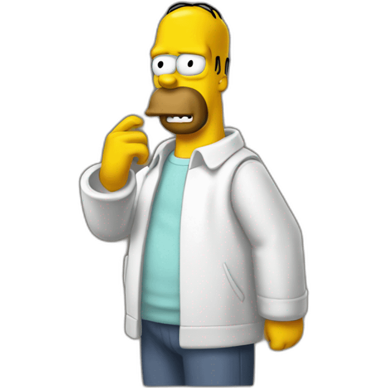 Homer with Magnum emoji