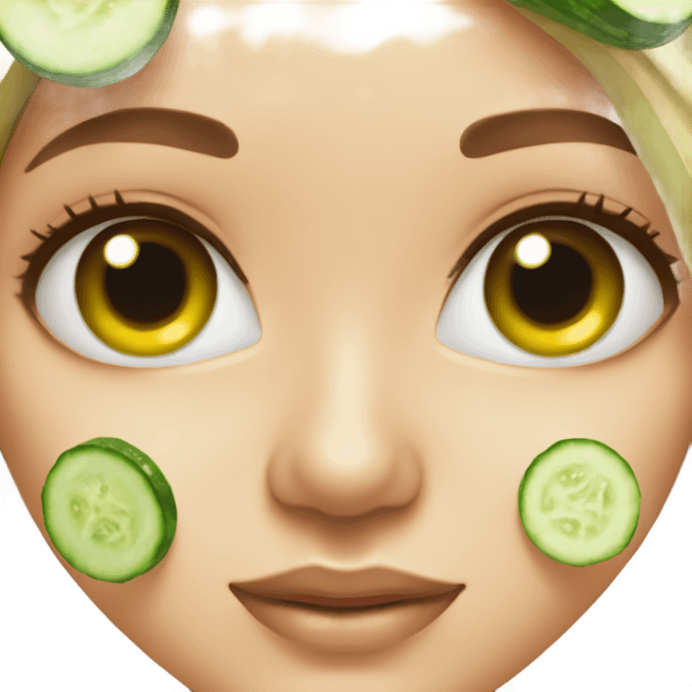 girl with cucumber spa on her eyes  emoji