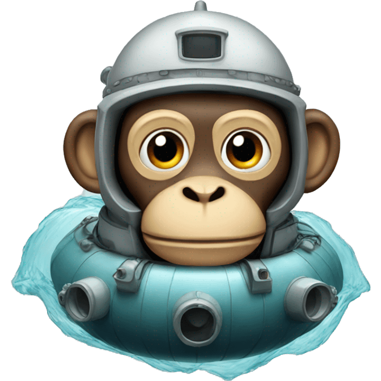 Monkey on a submarine emoji