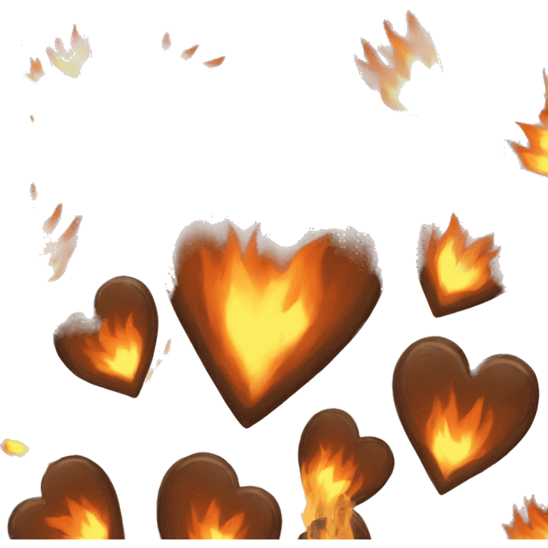 Brown fire heart emoji