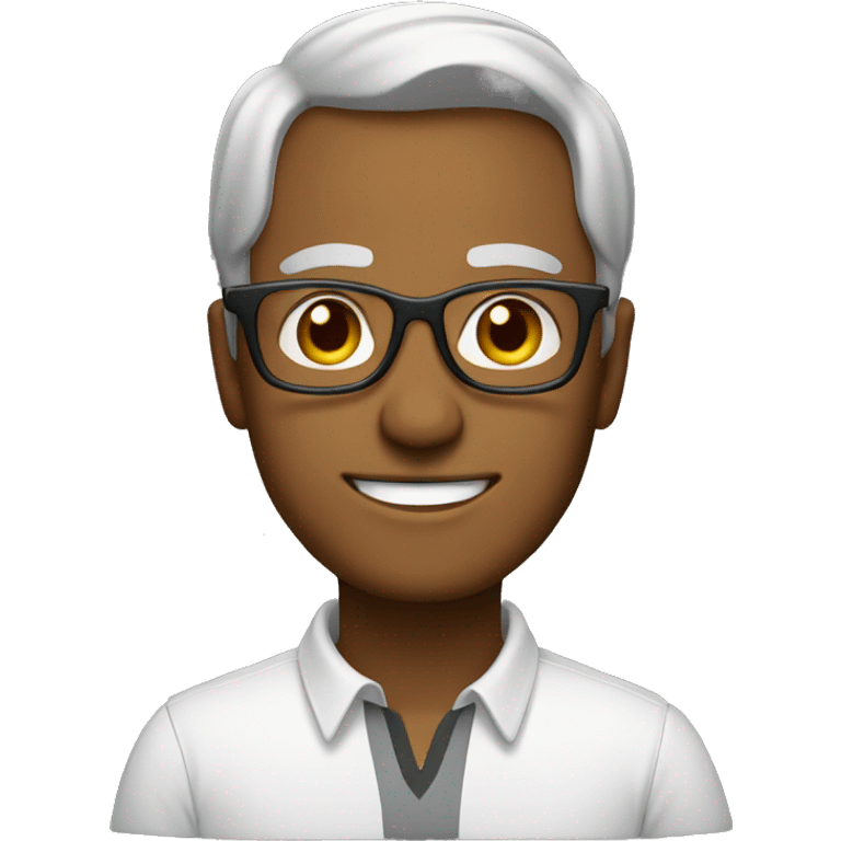 Men with glasses, middle age, bold emoji