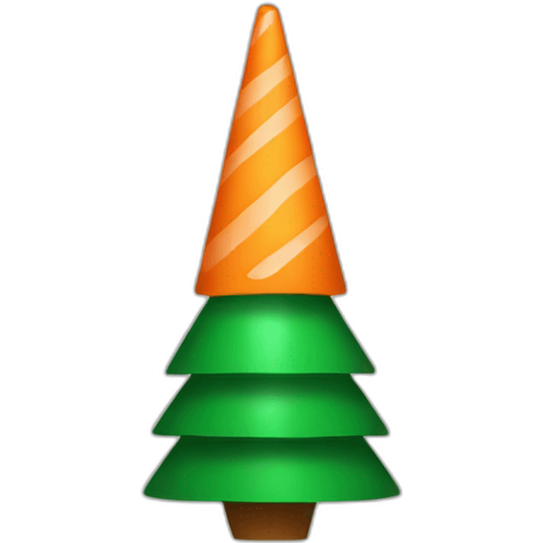 Trafic cone on a Christmas Tree emoji