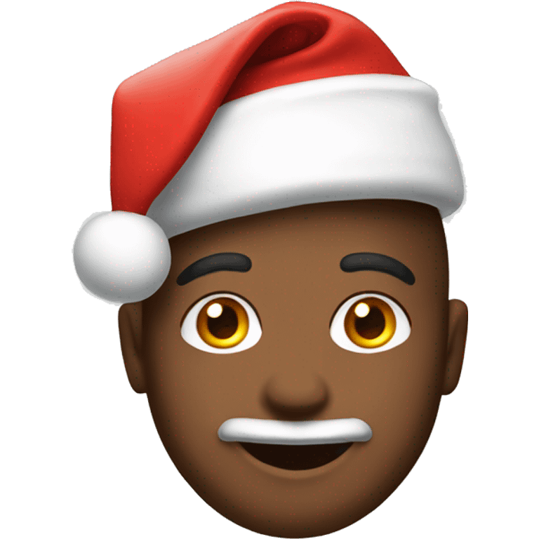 smiling male portrait close up with Santa hat emoji