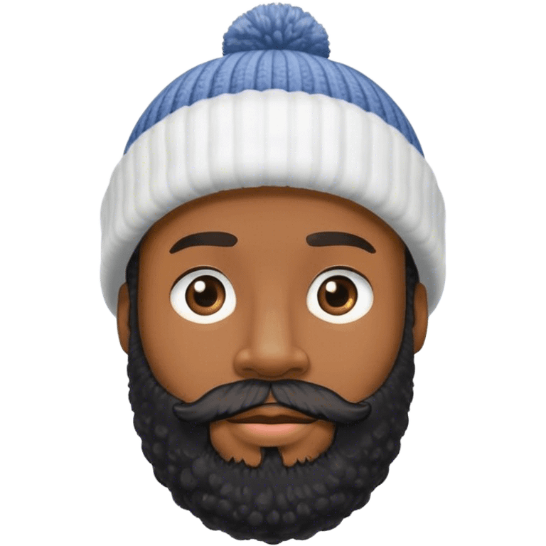 Black Bearded man with bobble hat on  emoji