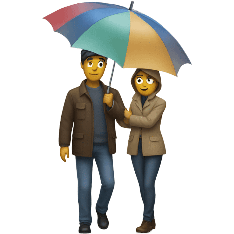 A person holding an umbrella over someone else emoji