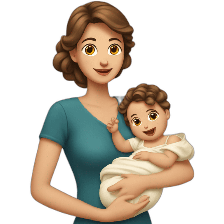 Femme espagnole et son bébé emoji