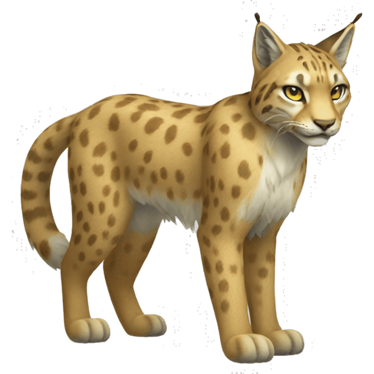 Grass-type Fakémon-Lynx full body emoji