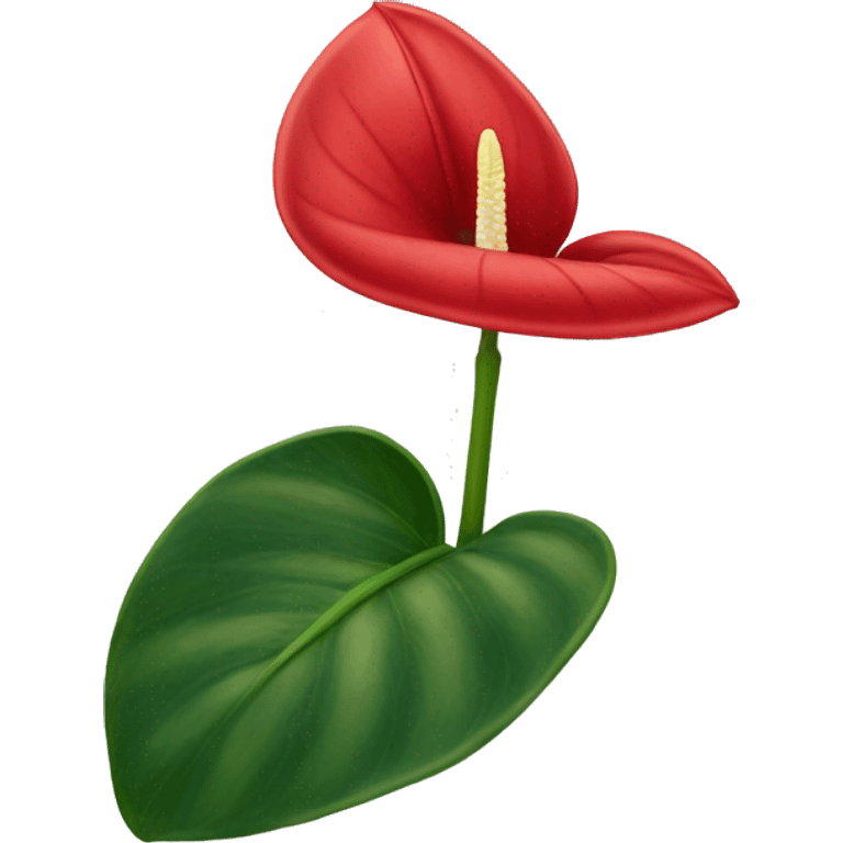 front facing red anthurium flower only no stem emoji