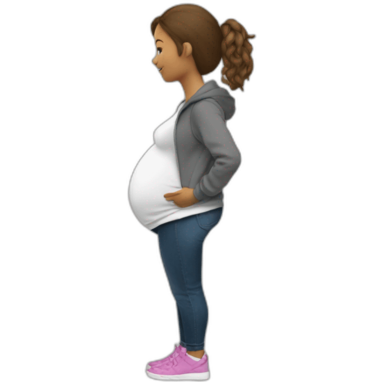 sweatshirt pregnant woman side view emoji