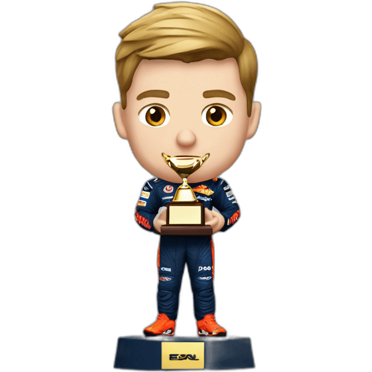 Max verstappen qui soulève un trophée emoji