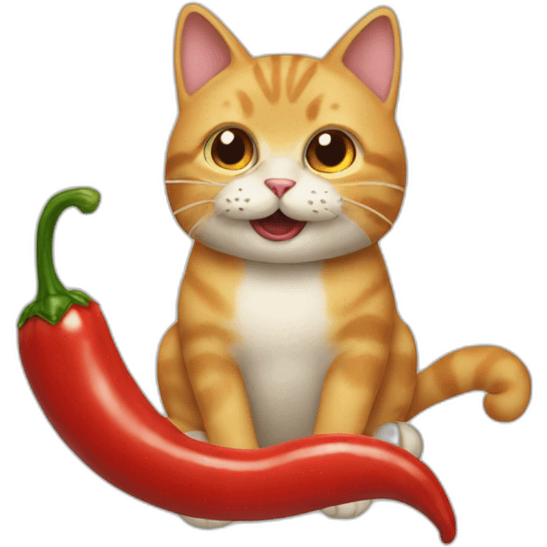 a cat that eats chili emoji