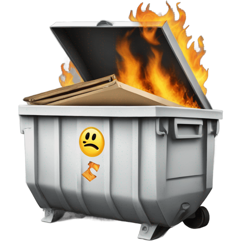 Dumpster on fire with DocuSign logo emoji