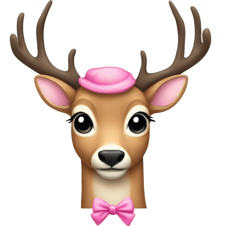 deer with a pink bow  emoji