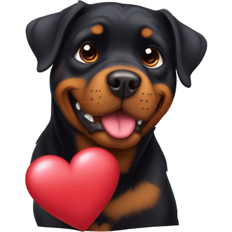 Rottweiler with hearts emoji