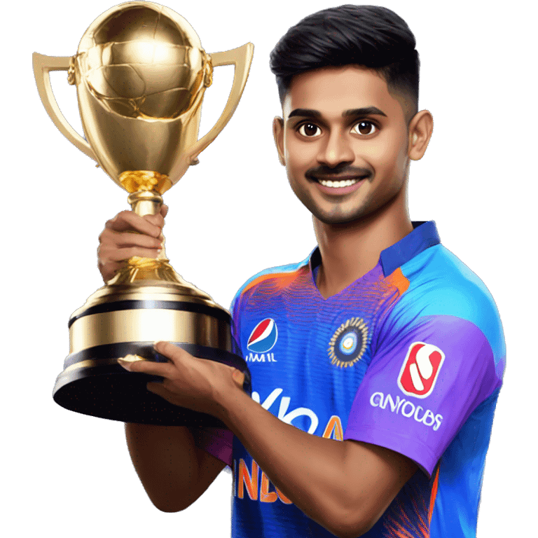 Shreyas iyer purple jersey lifting trophy emoji