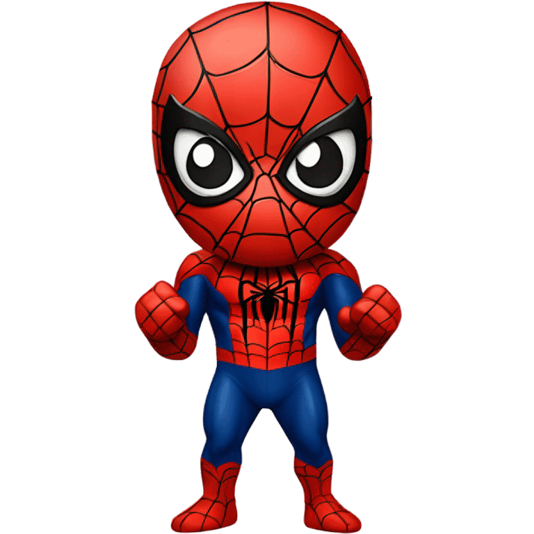 Chibi spiderman saying sus emoji