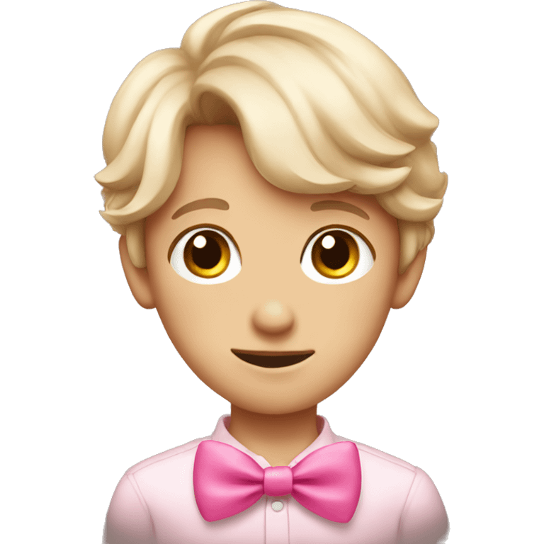 boy with pink bow emoji