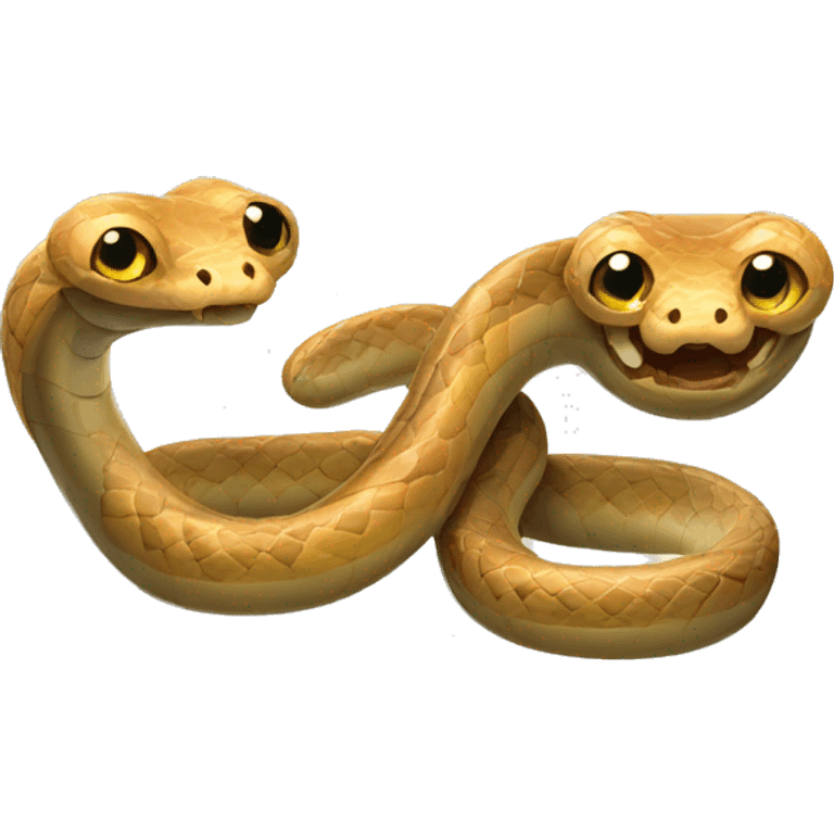 Two snakes gossiping emoji