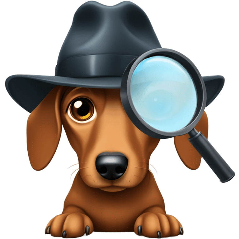 Exhausted detective dachshund  emoji