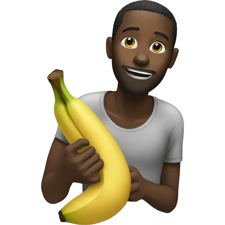 black man eating a banana  emoji