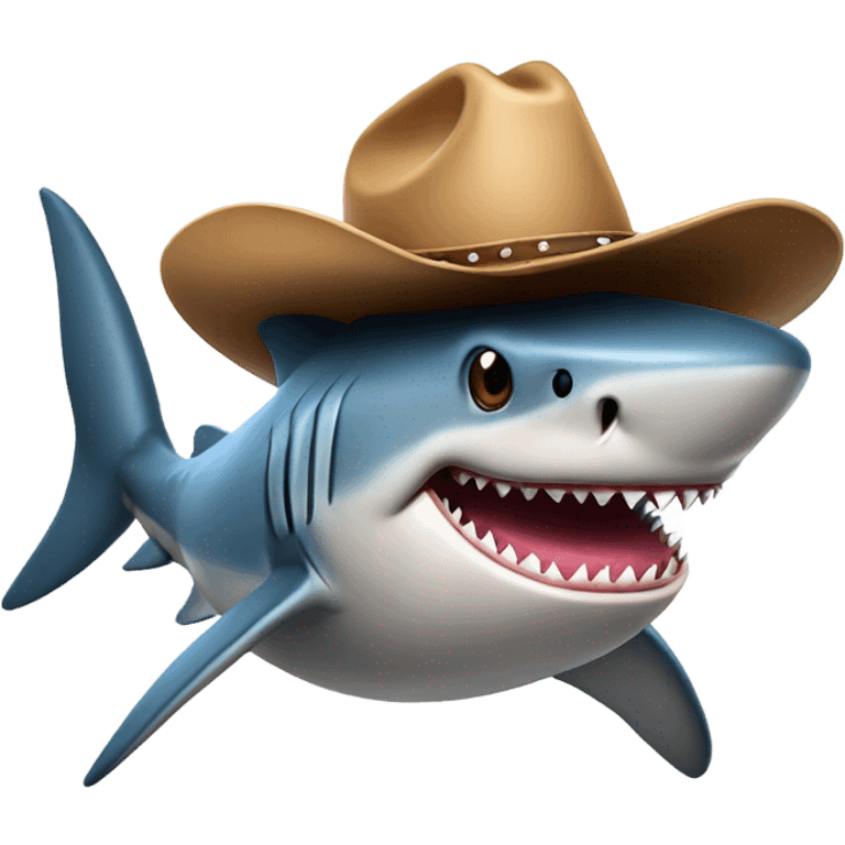 Shark with cowboy hat emoji