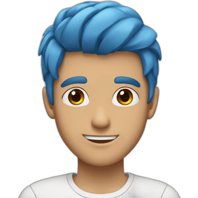 Guys with blue hair and eyes black emoji