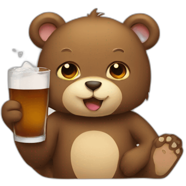 bear drinking cat emoji