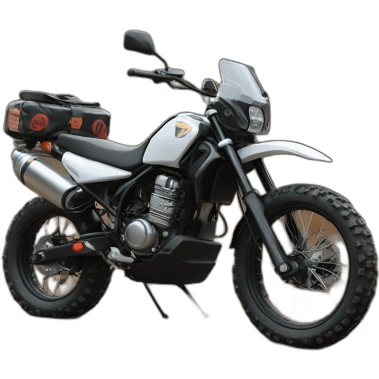 Com equipamentos offroad de moto emoji