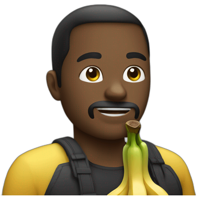 Homme noir qui mange une banane emoji