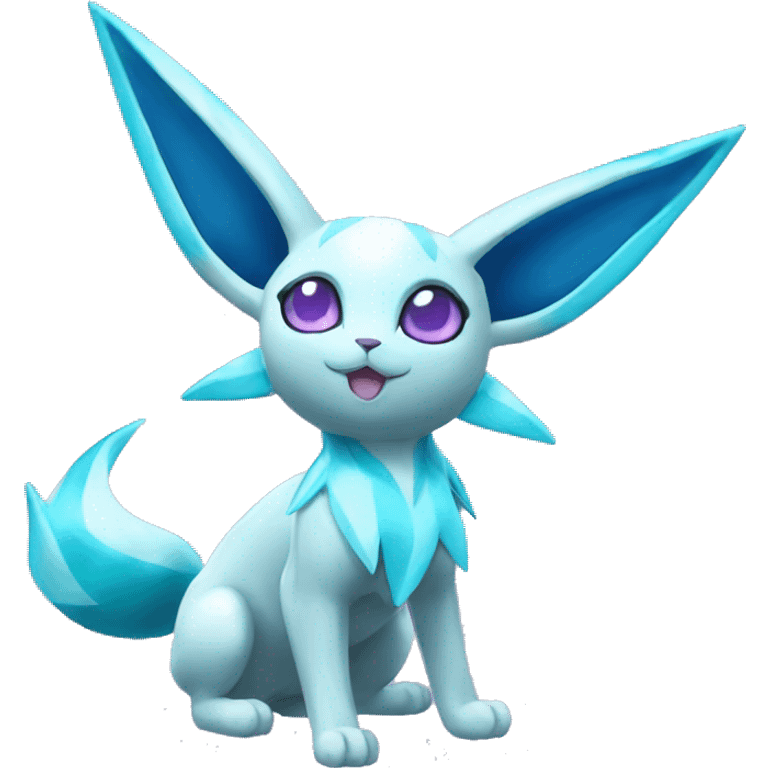 Shiny colorful Glaceon Espeon Pokémon emoji