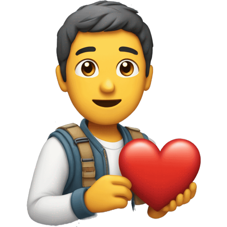 Chico haciendo un corazón  emoji