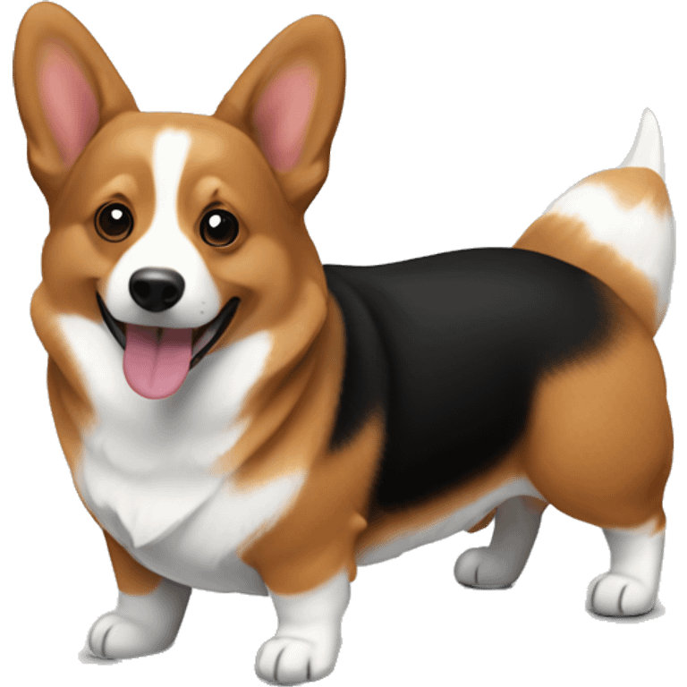 A brown and black corgi emoji