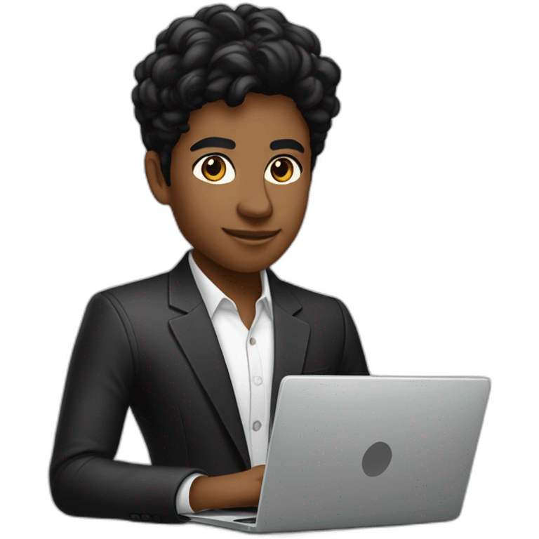 posh-black-hair-startup-designer-with-laptop emoji