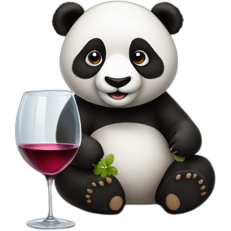 panda with a glass of wine emoji