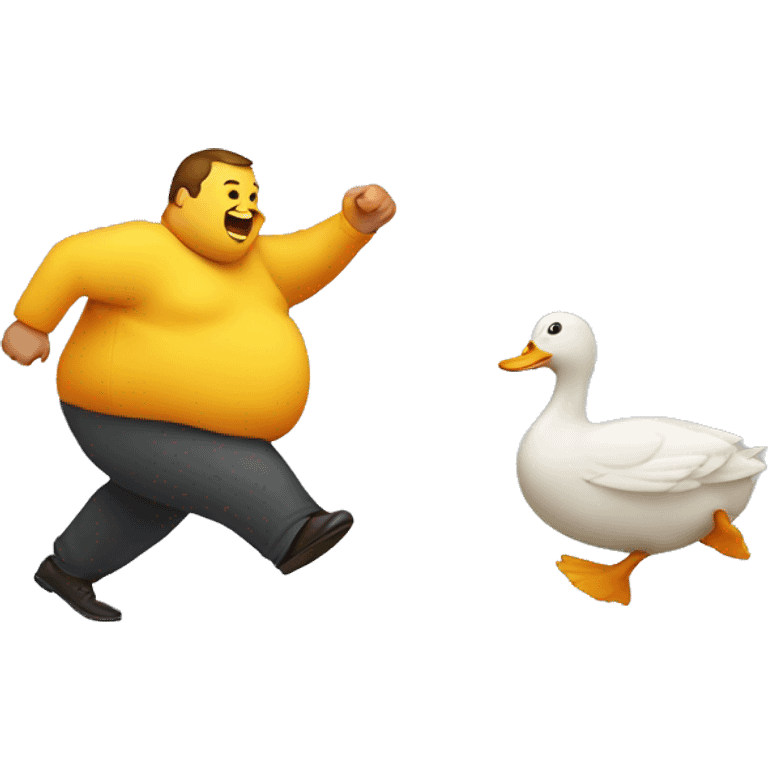 Fat person chasing duck emoji