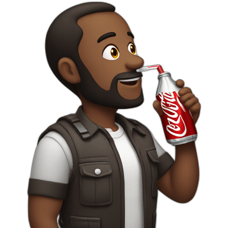 Man drinking diet coke emoji