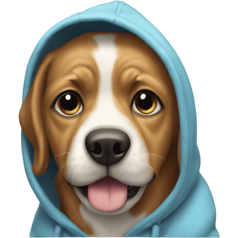 Dog wearing hoodie emoji