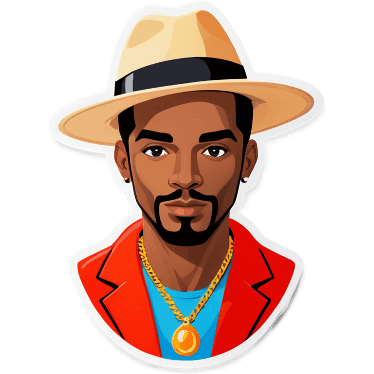 male portrait with hat and necklace emoji