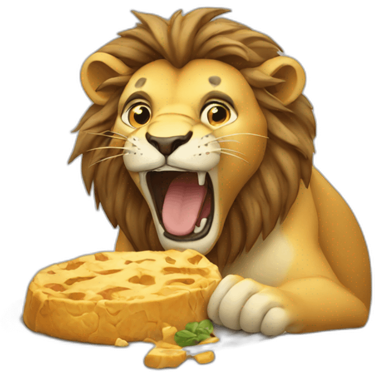 lion eating emoji