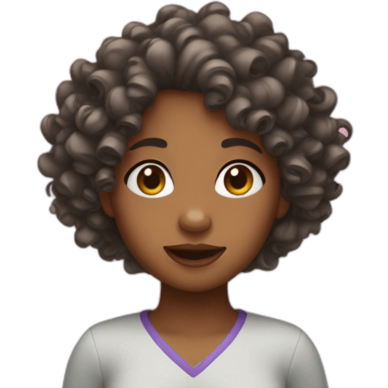 girl with curly hair emoji